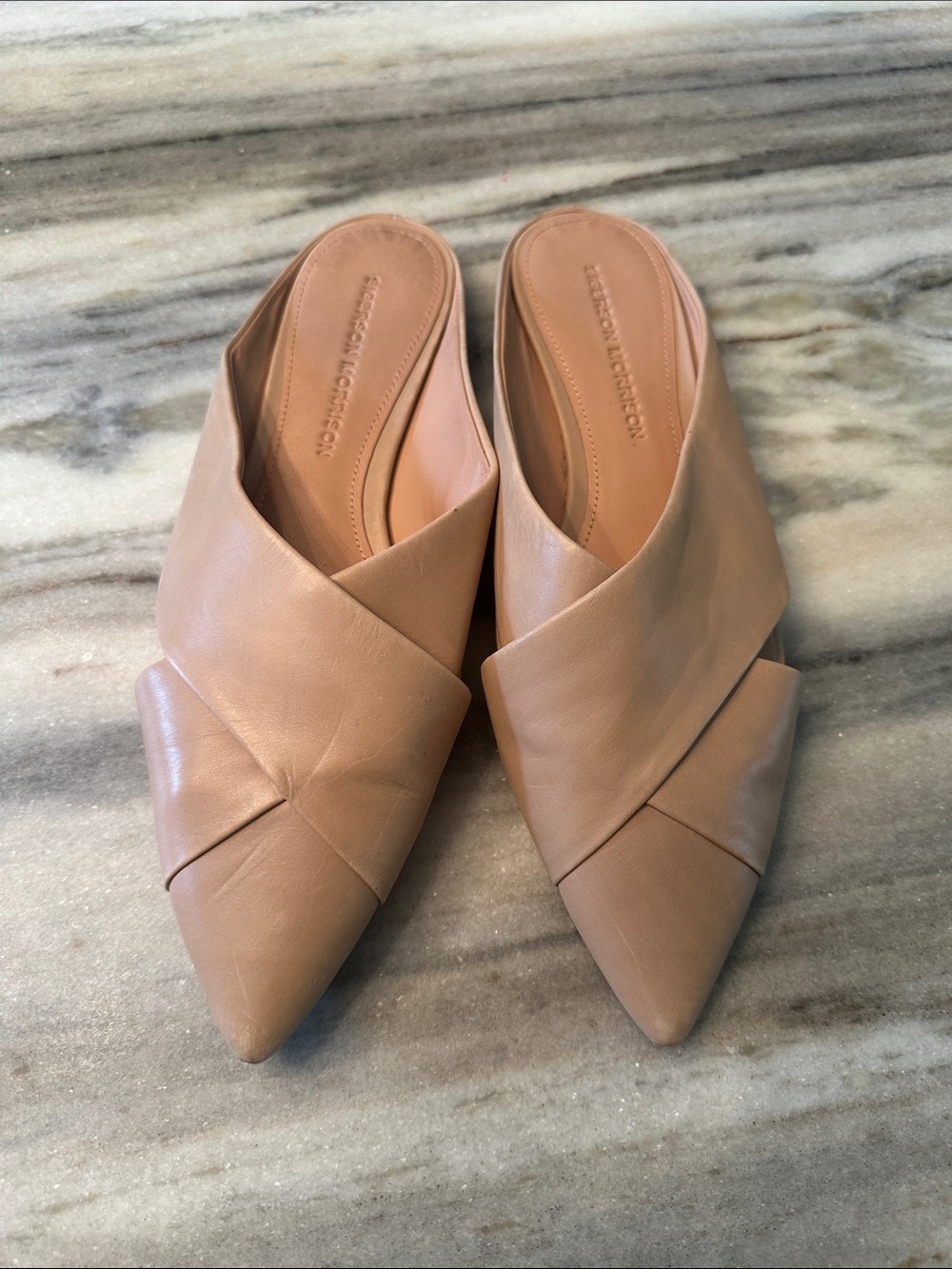 SIGERSON MORRISON SHELDON MULES -light tan color